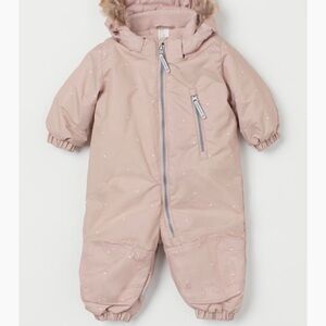 H&M water repellent Light Pink Baby Snowsuit super warm 18-24M 1.5-2T